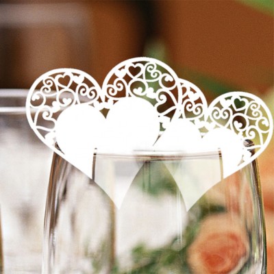 Hot selling party decoration place card holder of wine glass