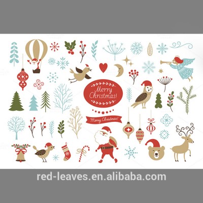 Custom Postcard Wholesale Vintage elegant happy christmas Post Cards cute animal Printing