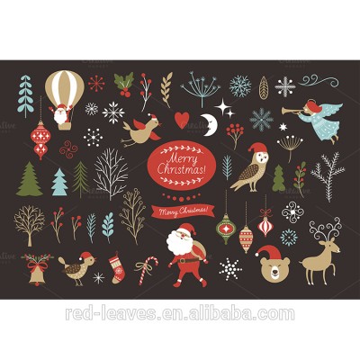 Classical design customized merry christmas new year wish post card